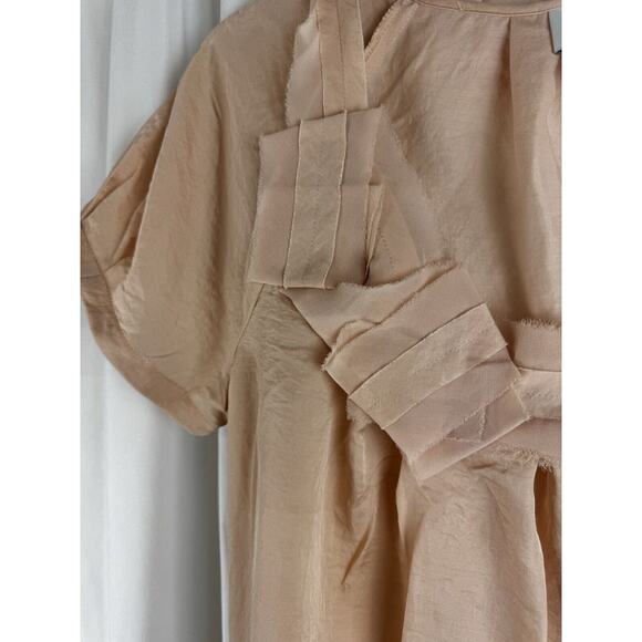 Ann Taylor LOFT Pleated Square Neck, Peach, Sz: M, 56-47 - Picture 5 of 16